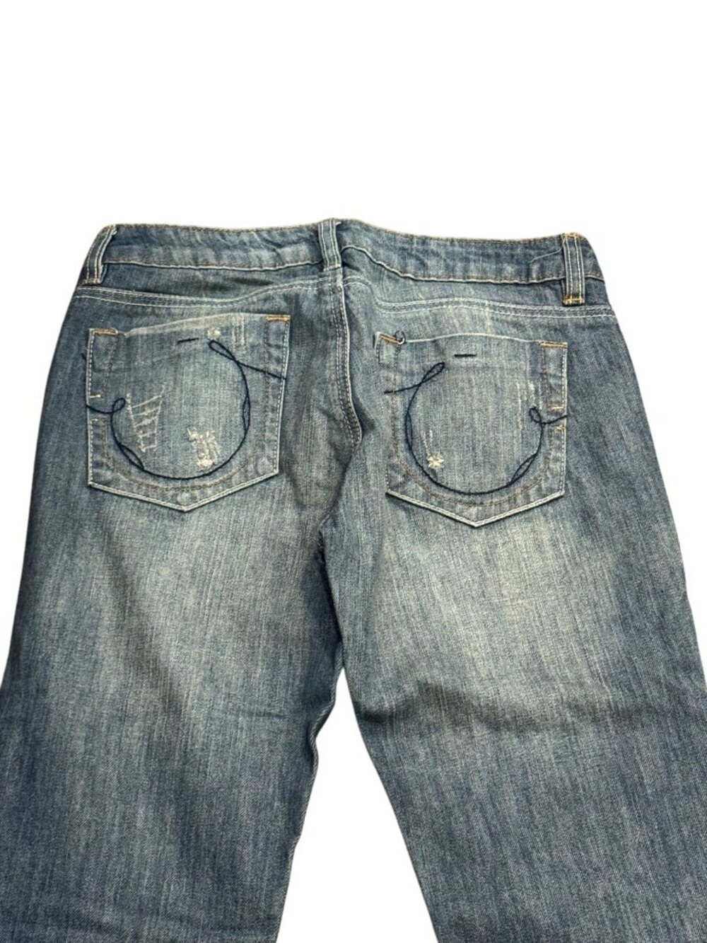Arizona Jean Co. Womens Distressed Flare Denim Jeans Size 5 Medium Wash Pre-Owne - Picture 4 of 4